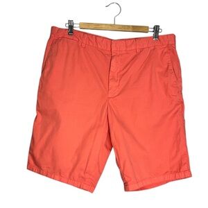 Club Monaco Nantucket Coral/Salmon Cotton Flat Front Chino Shorts, size 33